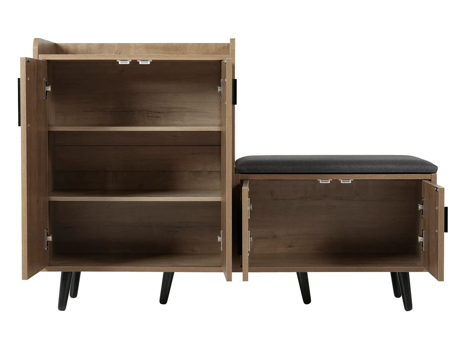 Móvel De Arrumação|Sapateira|ModernLuxe Sapateira - com banco e 4 portas - Castanho