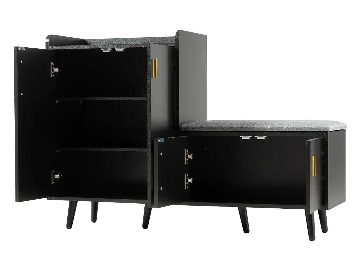 Móvel De Arrumação|Sapateira*ModernLuxe Sapateira - com banco e 4 portas - Preto