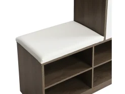 Online Merax Sapateira + conjunto de sapateira com almofada - 140 x 35 x 110 cm - Aglomerado - Branco