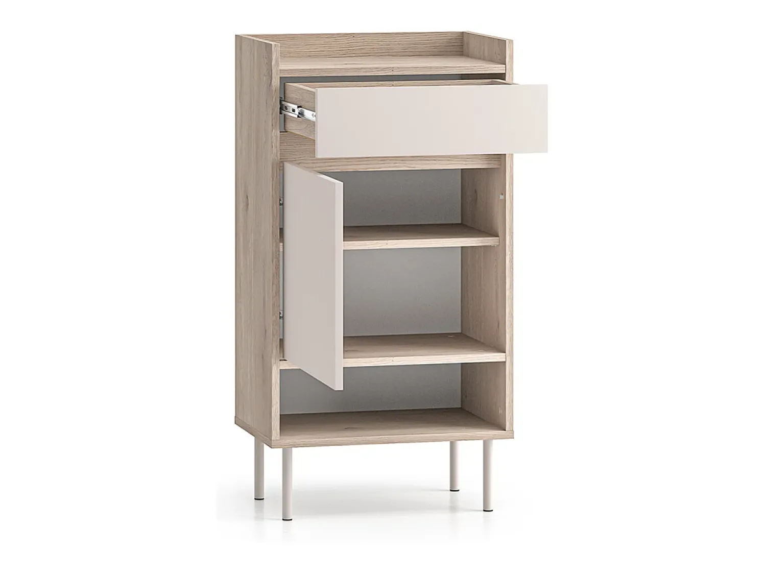 Móvel De Arrumação|Sapateira|Petits-Meubles Sapateira 1 porta 1 gaveta Alos caxemira e madeira 95cm Bege
