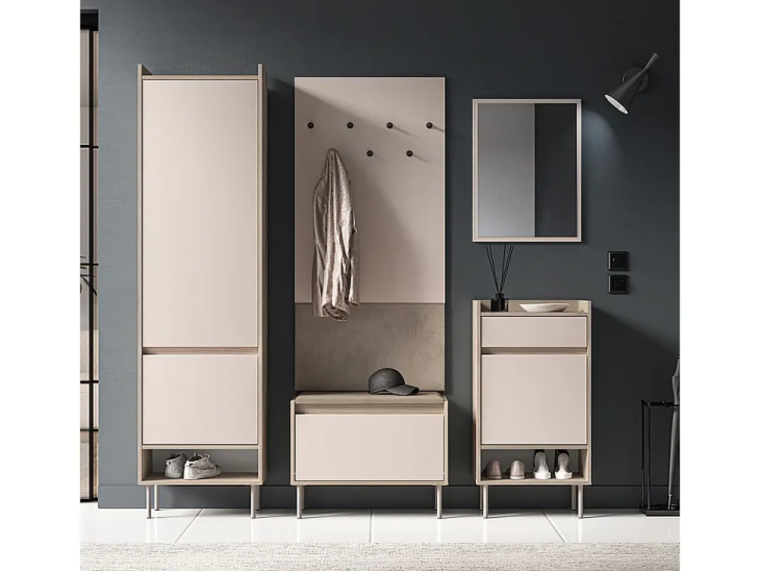 Petits-Meubles Sapateira 1 porta Alos caxemira e madeira 55cm^ Móvel De Arrumação|Sapateira