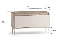 Móvel De Arrumação|Sapateira|Petits-Meubles Sapateira 1 porta Alos caxemira e madeira 55cm Bege