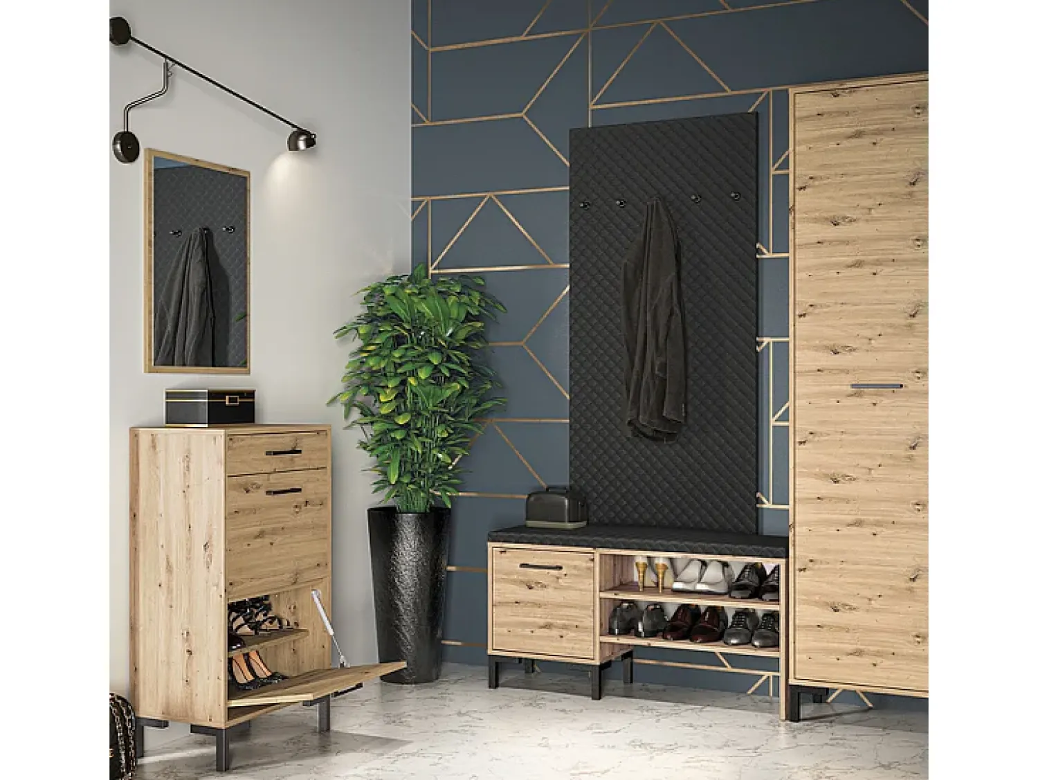 Móvel De Arrumação|Sapateira|Petits-Meubles Sapateira 1 porta Liora madeira 54cm Natural claro