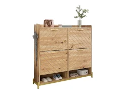 Móvel De Arrumação|Sapateira*Merax Sapateira 4 portas - 108,5 x 24 x 100 cm - para entrada e corredor - MDF - natural Natural claro