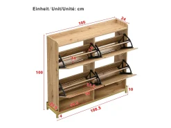 Móvel De Arrumação|Sapateira*Merax Sapateira 4 portas - 108,5 x 24 x 100 cm - para entrada e corredor - MDF - natural Natural claro