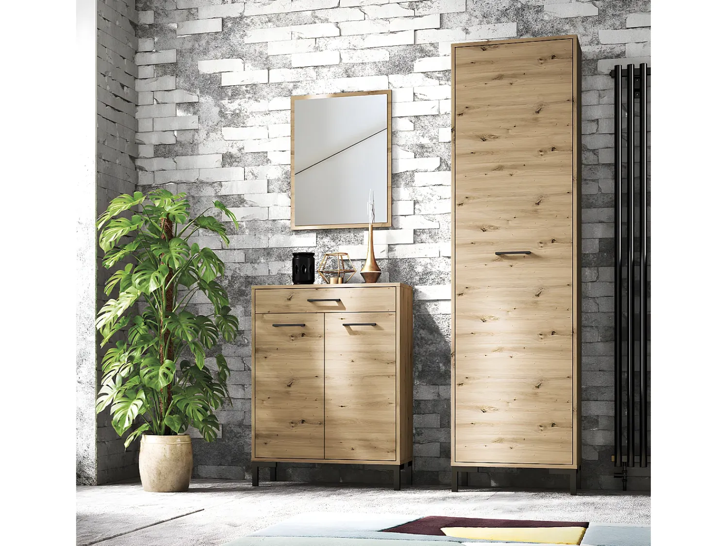 Móvel De Arrumação|Sapateira*Petits-Meubles Sapateira 2 portas 1 gaveta Liora madeira 94cm Natural claro