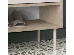 Outlet Petits-Meubles Sapateira 2 portas 1 gaveta Alos caxemira e madeira 95cm Bege