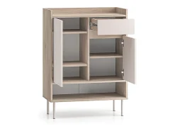 Outlet Petits-Meubles Sapateira 2 portas 1 gaveta Alos caxemira e madeira 95cm Bege