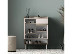 Outlet Petits-Meubles Sapateira 2 portas 1 gaveta Alos caxemira e madeira 95cm Bege