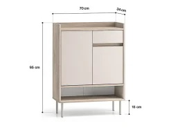 Outlet Petits-Meubles Sapateira 2 portas 1 gaveta Alos caxemira e madeira 95cm Bege