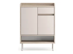 Outlet Petits-Meubles Sapateira 2 portas 1 gaveta Alos caxemira e madeira 95cm Bege
