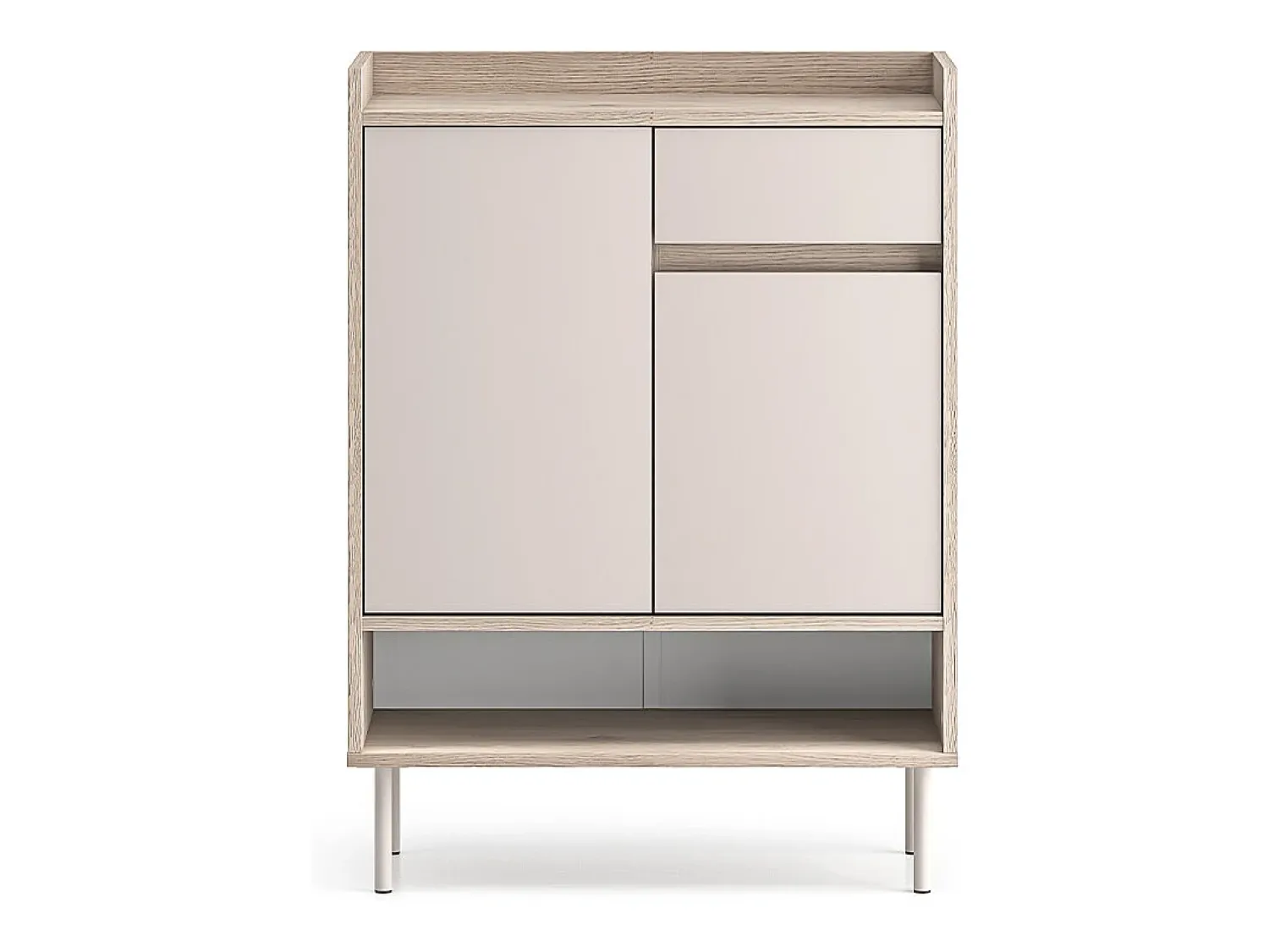 Outlet Petits-Meubles Sapateira 2 portas 1 gaveta Alos caxemira e madeira 95cm Bege