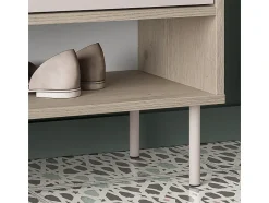 Móvel De Arrumação|Sapateira*Petits-Meubles Sapateira 3 portas 1 gaveta Alos caxemira e madeira 95cm Bege