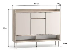 Móvel De Arrumação|Sapateira*Petits-Meubles Sapateira 3 portas 1 gaveta Alos caxemira e madeira 95cm Bege