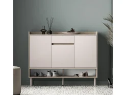 Móvel De Arrumação|Sapateira*Petits-Meubles Sapateira 3 portas 1 gaveta Alos caxemira e madeira 95cm Bege