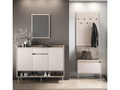 Móvel De Arrumação|Sapateira*Petits-Meubles Sapateira 3 portas 1 gaveta Alos caxemira e madeira 95cm Bege