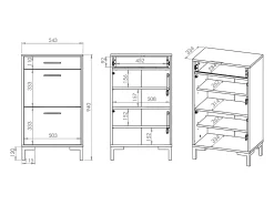 Online Petits-Meubles Sapateira 2 portas 1 gaveta Liora madeira 94cm Natural claro