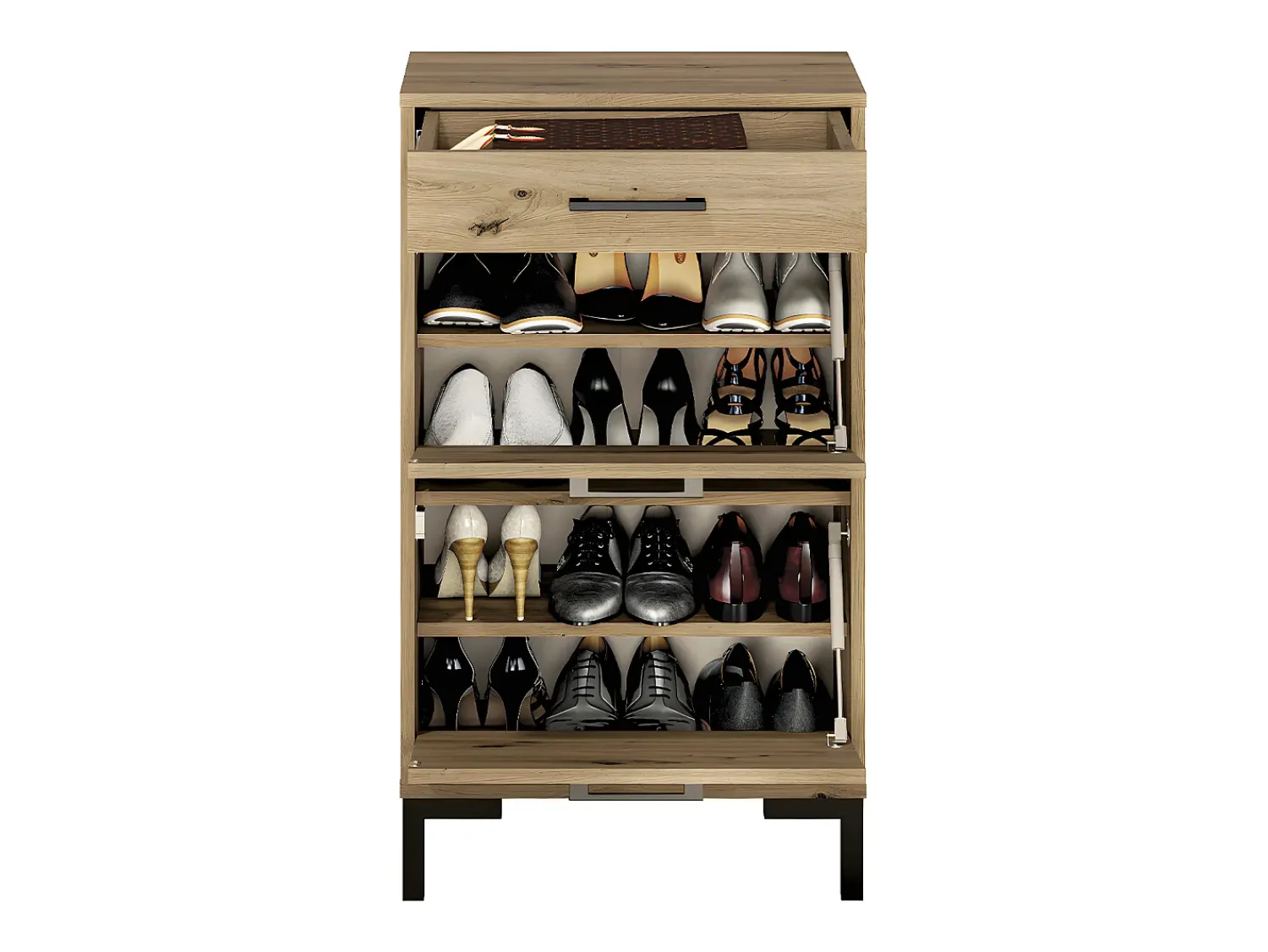 Online Petits-Meubles Sapateira 2 portas 1 gaveta Liora madeira 94cm Natural claro