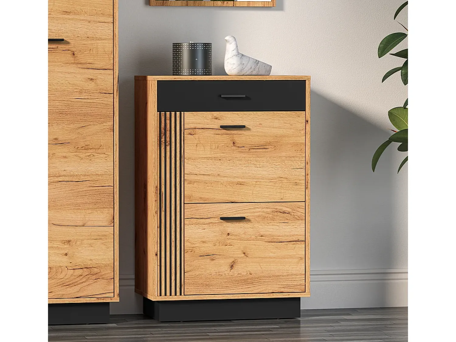 Móvel De Arrumação|Sapateira|Petits-Meubles Sapateira 2 portas 1 gaveta Nilo madeira 91cm Natural claro