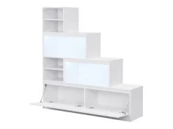 Vente-unique Sapateira 2 portas e 6 nichos com LEDs em MDF - LOVILA^ Móvel De Arrumação|Sapateira