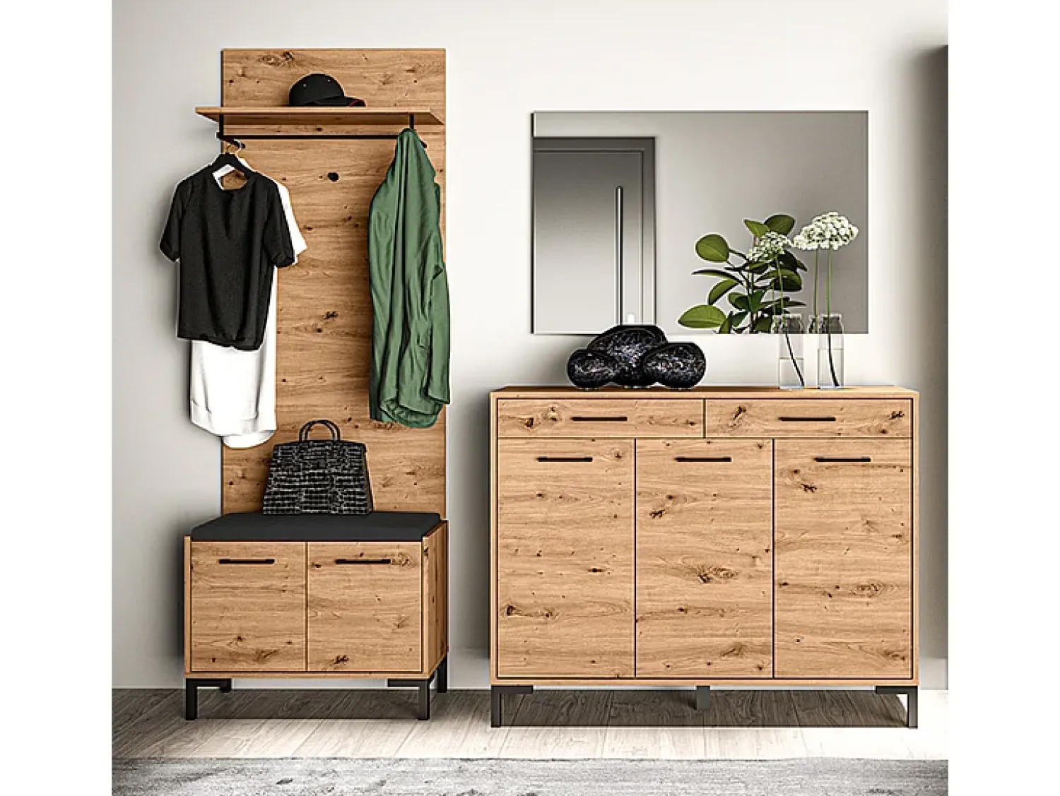 Móvel De Arrumação|Sapateira*Petits-Meubles Sapateira 2 portas Liora madeira 54cm Natural claro