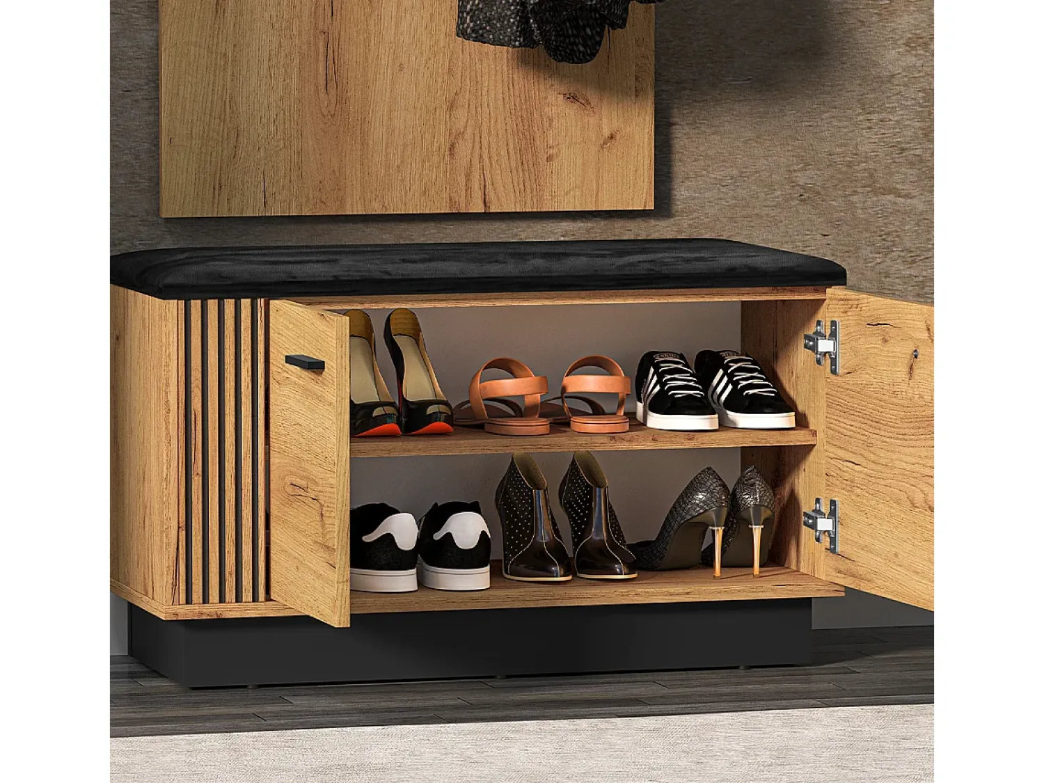 Discount Petits-Meubles Sapateira 2 portas Nilo madeira 49cm Natural claro