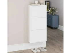 Dmora Sapateira 0, Sapateira com portas sanfonadas para entrada em metal, Sapateira linear moderna em , 50x15h103 cm, com 3 portas^ Móvel De Arrumação|Sapateira