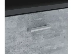 Outlet Dmora Sapateira 0, Sapateira de entrada com prateleiras, Armário multiuso moderno com 3 portas, Fabricado na Itália, 91x27h94 cm, Antracite e Cimento Preto