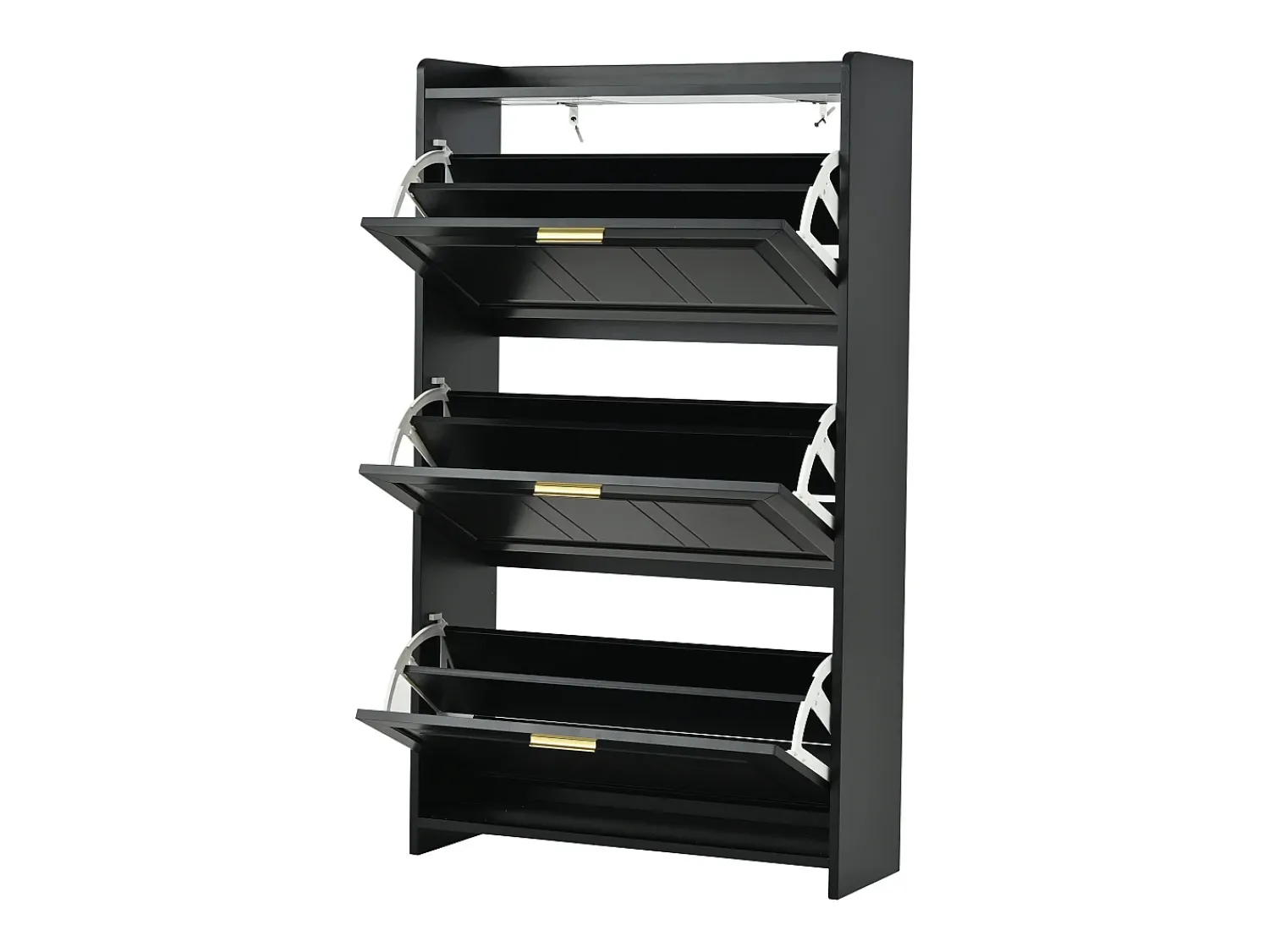 Móvel De Arrumação|Sapateira|Hauss Spole Sapateira 70 x 24 x 120 cm com 6 compartimentos - Preta Preto
