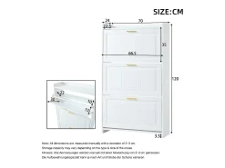 Outlet Hauss Spole Sapateira 70 x 24 x 120 cm com 6 compartimentos - Branca Branco