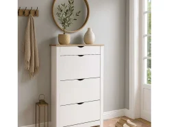 Móvel De Arrumação|Sapateira* Sapateira, aglomerado com acabamento em folha, 23,5 x 78 x 140 cm Branco