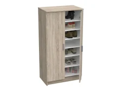 Best Dmora Sapateira Alcudia, Sapateira que economiza espaço, Sapateira de entrada, Armário multiuso com 5 prateleiras, 55x36h108 cm, Carvalho Castanho