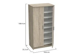 Best Dmora Sapateira Alcudia, Sapateira que economiza espaço, Sapateira de entrada, Armário multiuso com 5 prateleiras, 55x36h108 cm, Carvalho Castanho