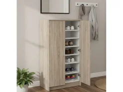 Best Dmora Sapateira Alcudia, Sapateira que economiza espaço, Sapateira de entrada, Armário multiuso com 5 prateleiras, 55x36h108 cm, Carvalho Castanho