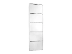Móvel De Arrumação|Sapateira*Dmora Sapateira Alginet, Sapateira que economiza espaço, Sapateira de entrada, Sapateira de metal de 5 portas, 50x15h169 cm, Branco