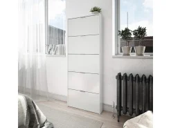Móvel De Arrumação|Sapateira|Calicosy Sapateira alta para corredor brilhante 5 portas 180x70x17 cm Branco