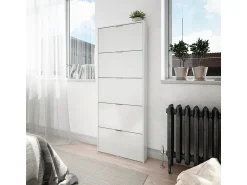 Móvel De Arrumação|Sapateira|Calicosy Sapateira alta para corredor brilhante 5 portas 180x70x17 cm Branco