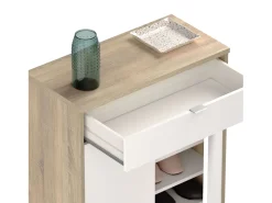 Móvel De Arrumação|Sapateira* Sapateira Berlim brilhante e Cambriano 101x75x36 cm Branco