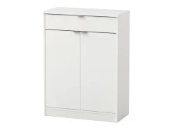 Sapateira Berlin White: 1 gaveta, 4 prateleiras, multiambiente 75x101x37 cm^ Móvel De Arrumação|Sapateira