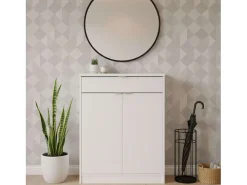 Sapateira Berlin White: 1 gaveta, 4 prateleiras, multiambiente 75x101x37 cm^ Móvel De Arrumação|Sapateira