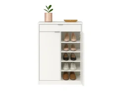 Sapateira Berlin White: 1 gaveta, 4 prateleiras, multiambiente 75x101x37 cm^ Móvel De Arrumação|Sapateira