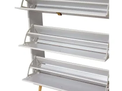Móvel De Arrumação|Sapateira| Sapateira branca Anzio com 3 portas dobráveis, melamina, 129x80x24 cm Branco