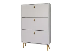 Móvel De Arrumação|Sapateira| Sapateira branca Anzio com 3 portas dobráveis, melamina, 129x80x24 cm Branco