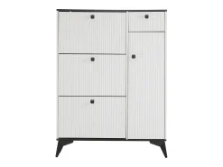 Móvel De Arrumação|Sapateira|Hauss Spole Sapateira branca com 1 gaveta e 4 portas, pés pretos 90x25x121cm Branco