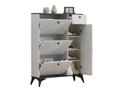 Móvel De Arrumação|Sapateira|Hauss Spole Sapateira branca com 1 gaveta e 4 portas, pés pretos 90x25x121cm Branco