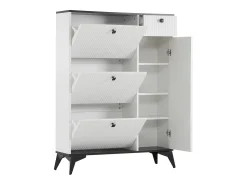 Móvel De Arrumação|Sapateira|Hauss Spole Sapateira branca com 1 gaveta e 4 portas, pés pretos 90x25x121cm Branco