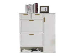 Móvel De Arrumação|Sapateira*Hauss Spole Sapateira branca com 2 gavetas, 2 abas e 1 porta 95x24x107cm Branco