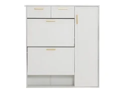 Móvel De Arrumação|Sapateira*Hauss Spole Sapateira branca com 2 gavetas, 2 abas e 1 porta 95x24x107cm Branco