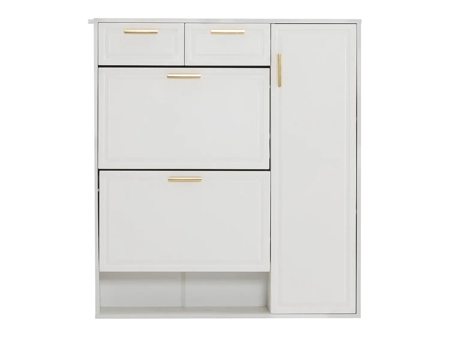 Móvel De Arrumação|Sapateira*Hauss Spole Sapateira branca com 2 gavetas, 2 abas e 1 porta 95x24x107cm Branco