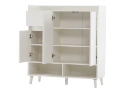 Móvel De Arrumação|Sapateira|Hauss Spole Sapateira branca com 1 gaveta e 3 portas, prateleiras reguláveis, 90x35x99 cm Branco